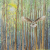 Voyage of Healing–great horned owl,. watercolor painting